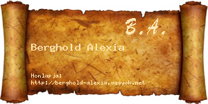 Berghold Alexia névjegykártya